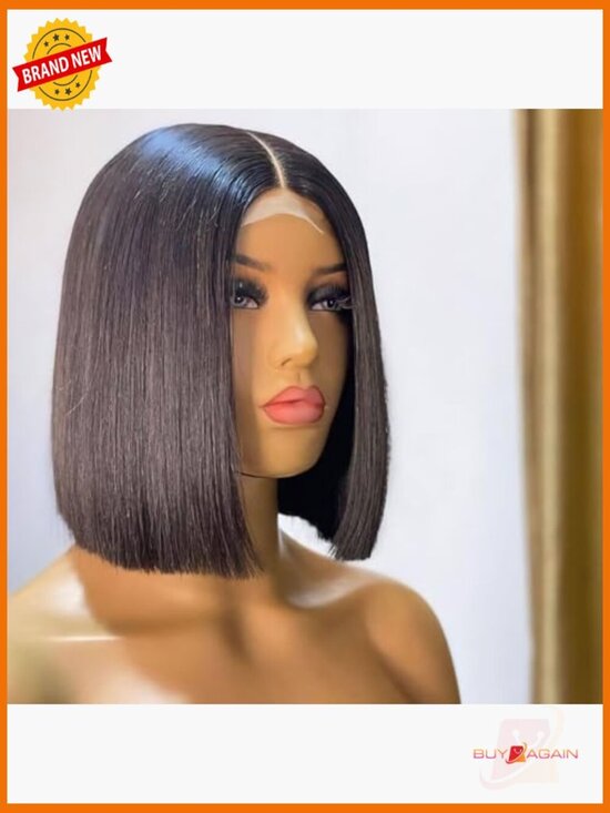 2x6 Lace Closure Bob Wig Human Hair 150% Density 14 Inch Straight Glueless Wig